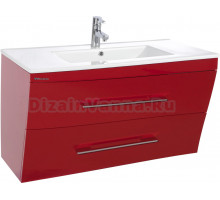 Тумба с раковиной Bellezza Берта подвесная 90 красная