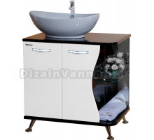 Тумба с раковиной Bellezza Рио 70 L, черно-белая