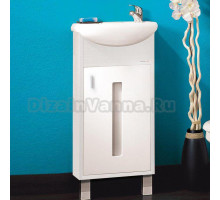 Тумба с раковиной Бриклаер Бали 40 светлая лиственница, белый глянец, R