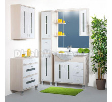 Мебель для ванной Бриклаер Бали 90 светлая лиственница, белый глянец, L