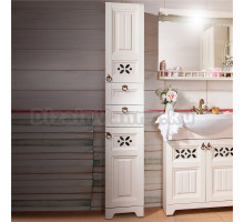 Шкаф-пенал Бриклаер Кантри 35 бежевый дуб, с бельевой корзиной