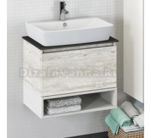 Тумба с раковиной Comforty Прага 60 00-00003465 дуб белый, столешница антрацит