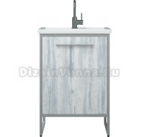 Тумба с раковиной Corozo Айрон 60 серый, арт