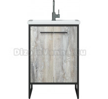 Тумба с раковиной Corozo Айрон 60 черный, антик