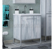 Тумба с раковиной Corozo Айрон 70 серый, арт