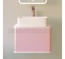 Тумба с раковиной Jorno Pastel 58 розовый иней