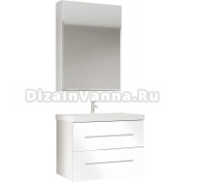 Мебель для ванной Marka One Mix 60П с 2 ящиками, белый глянец, ручки рейлинг