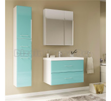 Мебель для ванной Marka One Mix 70П с 2 ящиками, бирюзовое стекло, ручки рейлинг