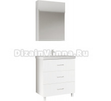 Мебель для ванной Marka One Mix 60Н с 3 ящиками, белый глянец, ручки рейлинг