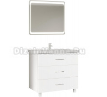 Мебель для ванной Marka One Mix 80Н с 3 ящиками, белый глянец, ручки рейлинг