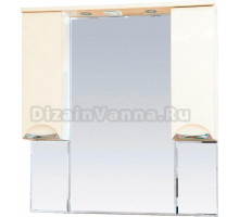 Зеркало-шкаф Misty Жасмин 105 с подсветкой, бежевая эмаль