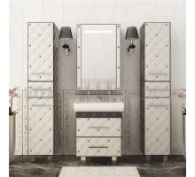 Мебель для ванной Misty Гранд Lux 60 бело-черная кожа cristallo