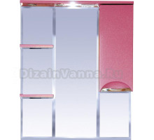 Зеркало-шкаф Misty Жасмин 85 с подсветкой, розовая эмаль R