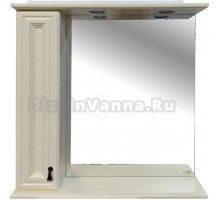 Зеркало-шкаф Misty Лувр 85 L слоновая кость