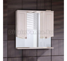 Зеркало-шкаф Onika Арно-Классик 80 белое дерево, с подсветкой