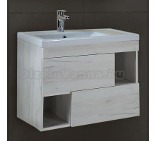 Тумба с раковиной Onika Санторини 80.00 R, дуб белый крафт