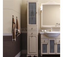 Шкаф-пенал Opadiris Тибет 40 L слоновая кость, с бельевой корзиной