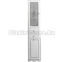 Шкаф-пенал Opadiris Тибет 40 L белый матовый, с бельевой корзиной