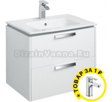 Тумба с раковиной Roca Lago 60 белый глянец + смеситель