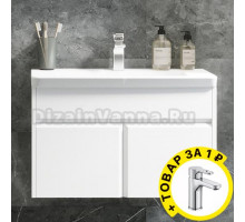 Тумба с раковиной Roca UP 80 белая + смеситель