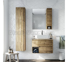 Мебель для ванной STWORKI Карлстад 75 дуб рустикальный, простоун беж