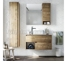 Мебель для ванной STWORKI Карлстад 90 дуб рустикальный, простоун беж, с отверстием для смесителя