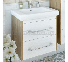 Тумба с раковиной Sanflor Ларго 2 60 вяз швейцарский, белая