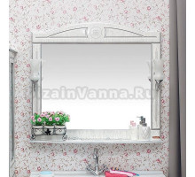 Зеркало Sanflor Адель 100 белое, патина серебро