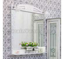 Зеркало Sanflor Адель 82 белое, патина серебро