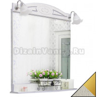 Зеркало Sanflor Адель 82 белое, патина золото