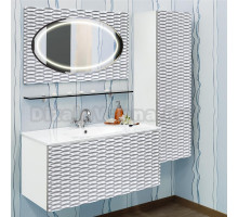 Мебель для ванной Sanflor Белла 100 белая, патина серебро