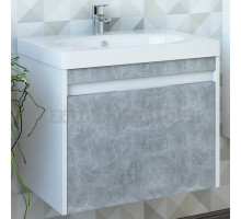 Тумба с раковиной Sanflor Калипсо 60 белая, ателье светлый