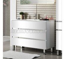 Тумба с раковиной Sanvit Кубэ-3 100 белый глянец
