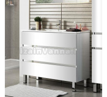Тумба с раковиной Sanvit Кубэ-3 75 белый глянец