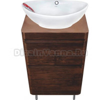 Тумба с раковиной Style Line Атлантика 60 напольная, старое дерево, бежевая светлая