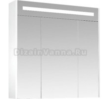 Зеркало-шкаф Triton Диана 80, 3 двери, с подсветкой, белый