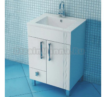 Тумба с раковиной Triton Кристи 52 L, 2 двери, 1 ящик, белая