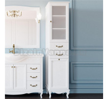 Шкаф-пенал ValenHouse Эллина 40 R с бельевой корзиной, белый, фурнитура бронза