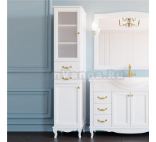 Шкаф-пенал ValenHouse Эллина 40 L белый, фурнитура золото