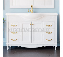 Тумба для комплекта ValenHouse Эллина 120 белая, фурнитура золото