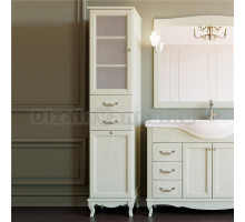 Шкаф-пенал ValenHouse Эллина 40 L с бельевой корзиной, слоновая кость, фурнитура хром