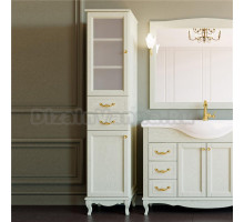 Шкаф-пенал ValenHouse Эллина 40 L слоновая кость, фурнитура золото