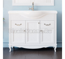 Тумба для комплекта ValenHouse Эллина 105 белая, фурнитура хром