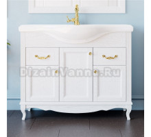 Тумба для комплекта ValenHouse Эллина 105 белая, фурнитура золото