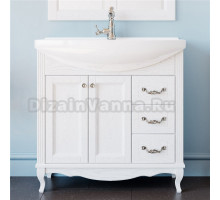 Тумба для комплекта ValenHouse Эллина 85 белая, фурнитура хром