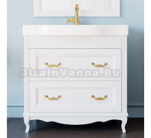 Тумба для комплекта ValenHouse Лиора 90 белая, фурнитура золото