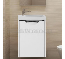 Тумба с раковиной Vod-Ok Бридж 40 белая, с ручкой Лира