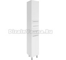 Шкаф-пенал Vod-Ok Мальта 30 R с бельевой корзиной, белый