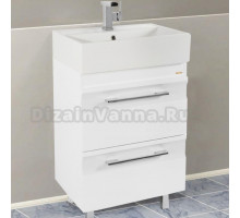 Тумба с раковиной Vod-Ok Мальта 60 с ящиками, белая