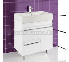 Тумба с раковиной Vod-Ok Мальта 70 с ящиками, белая